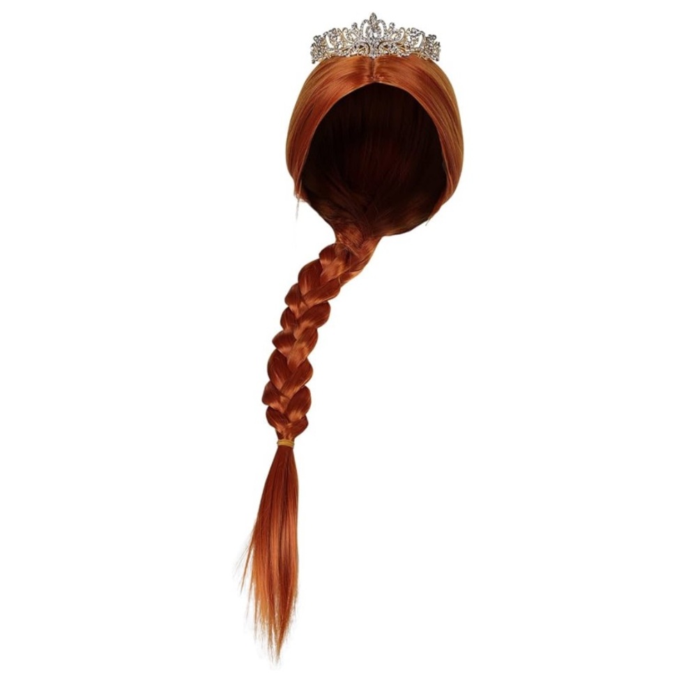 Elegant Red Braided Hairpiece with Tiara